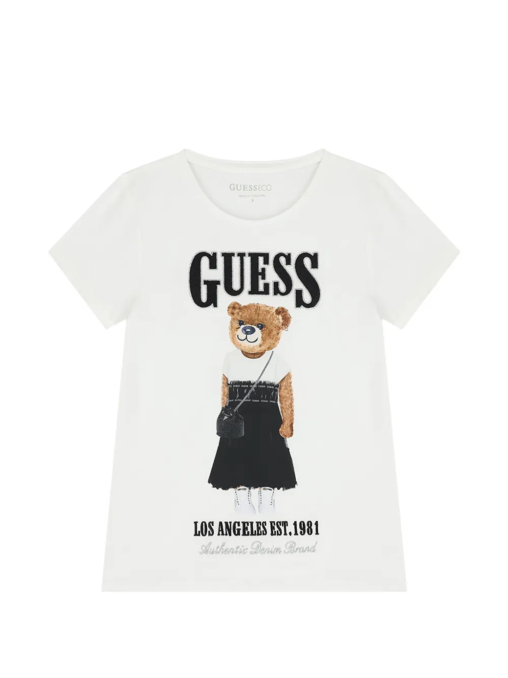 guess kids T-shirt con stampa - Bianco
