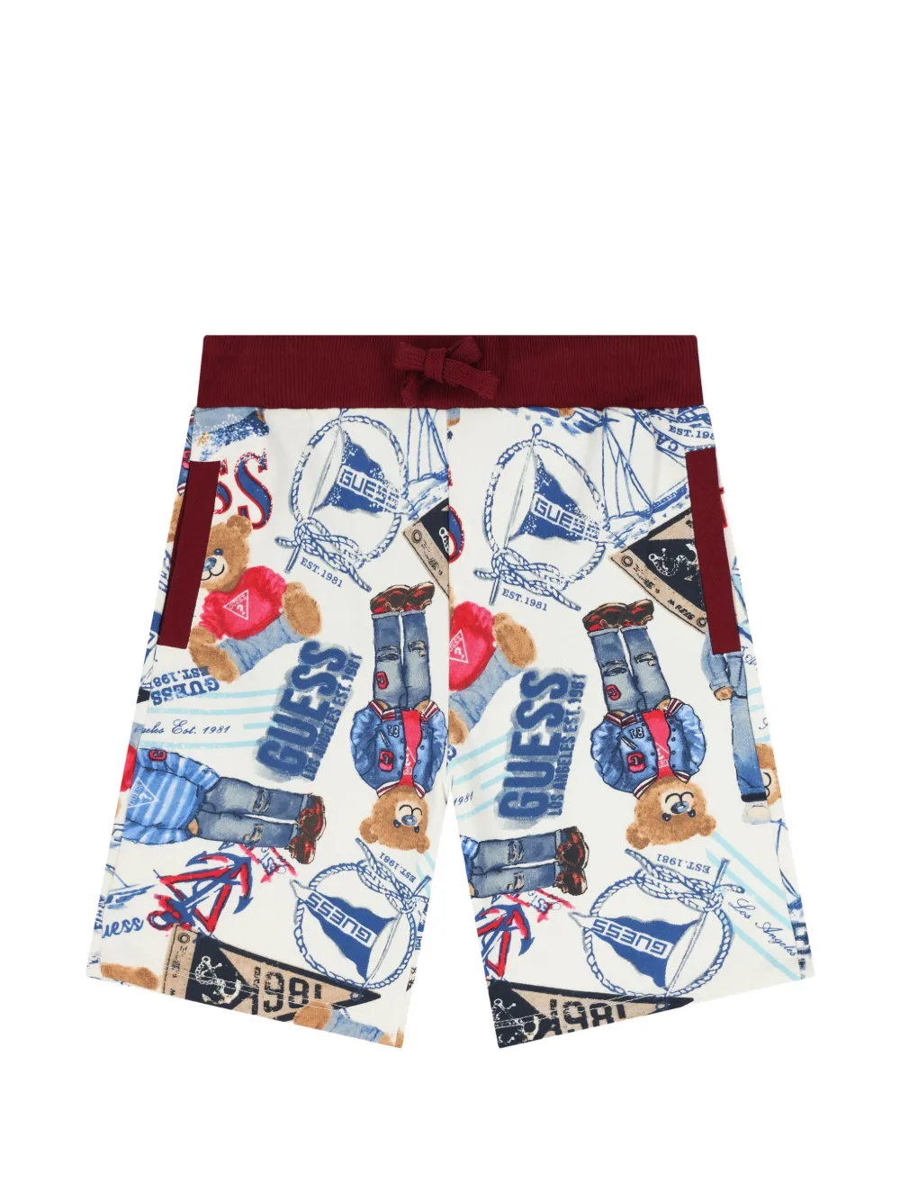 guess kids teddy graphic shorts - Bianco