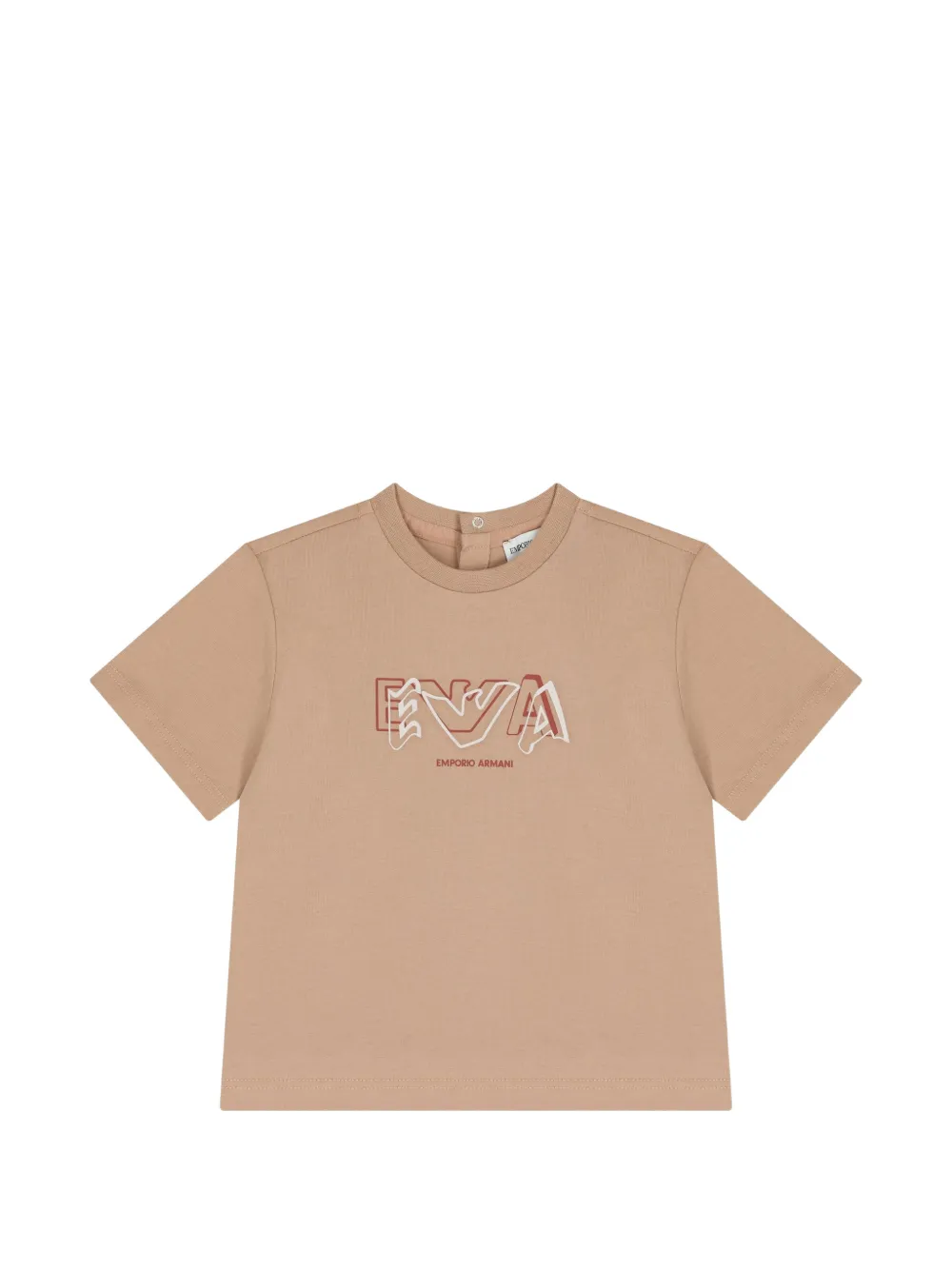 Emporio Armani Kids T-shirt met ronde hals en grafische print Beige