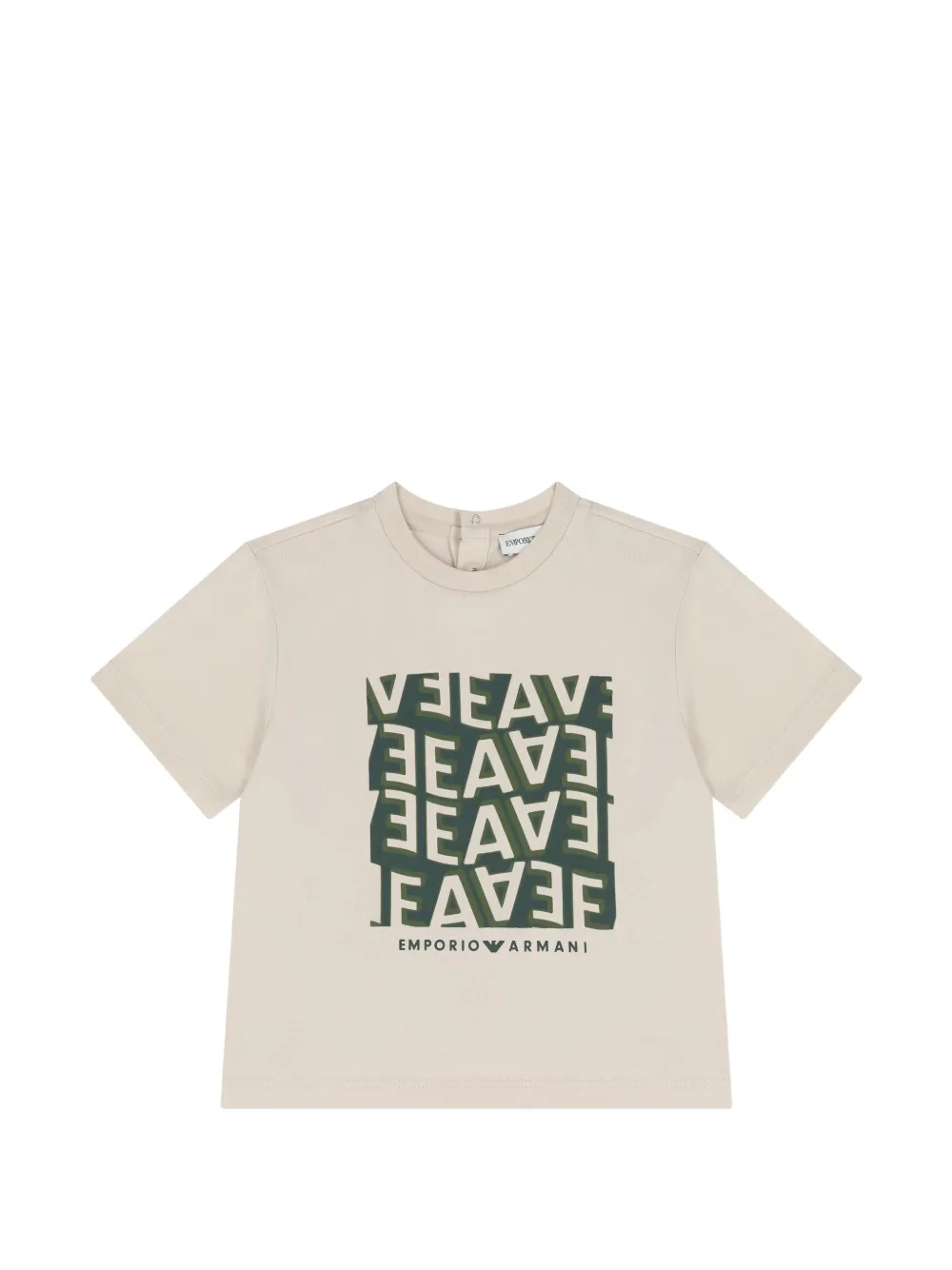 Emporio Armani Kids T-shirt met ronde hals en grafische print Beige