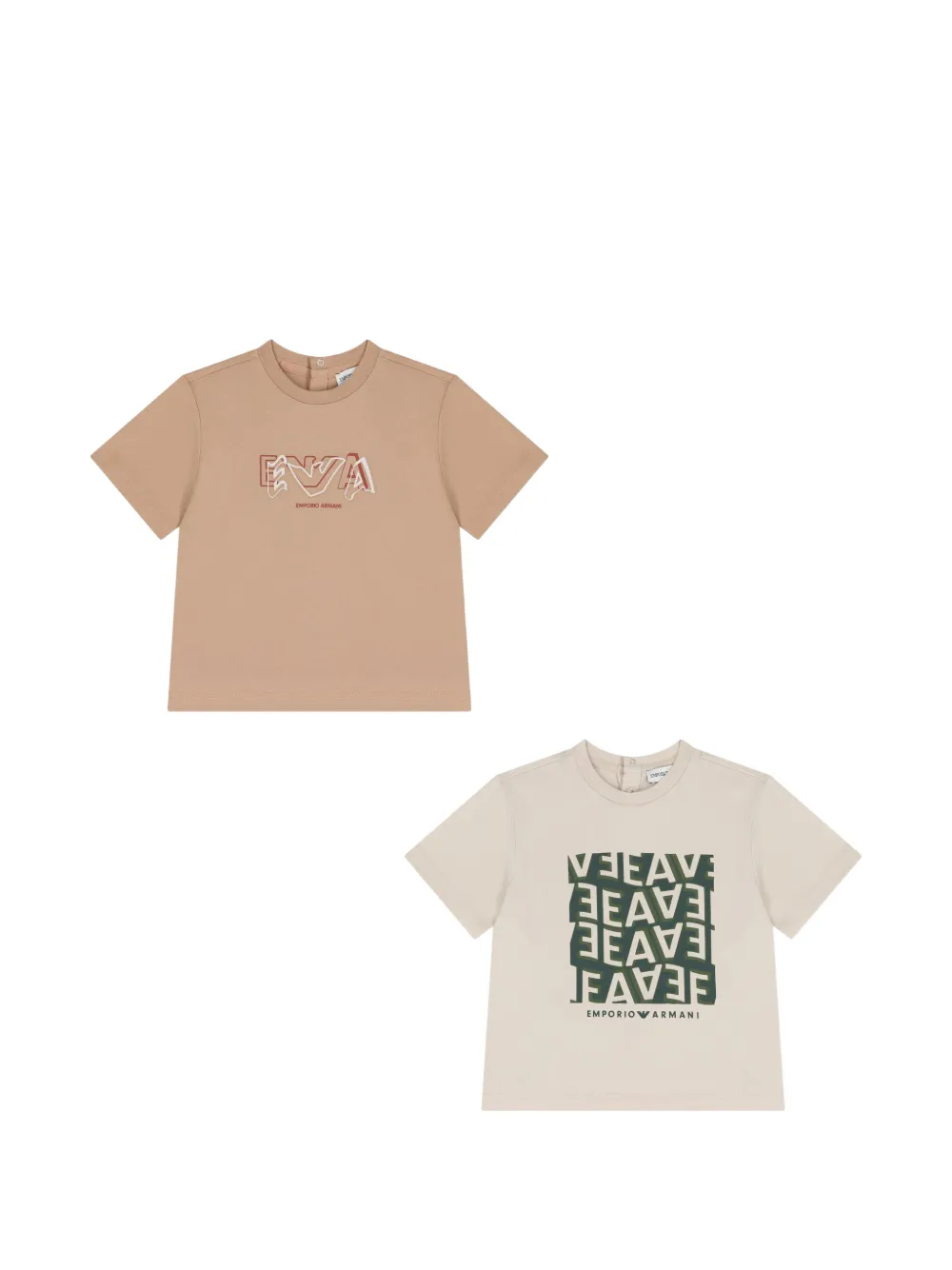 Emporio Armani Kids crew neck graphic T-shirt - Toni neutri