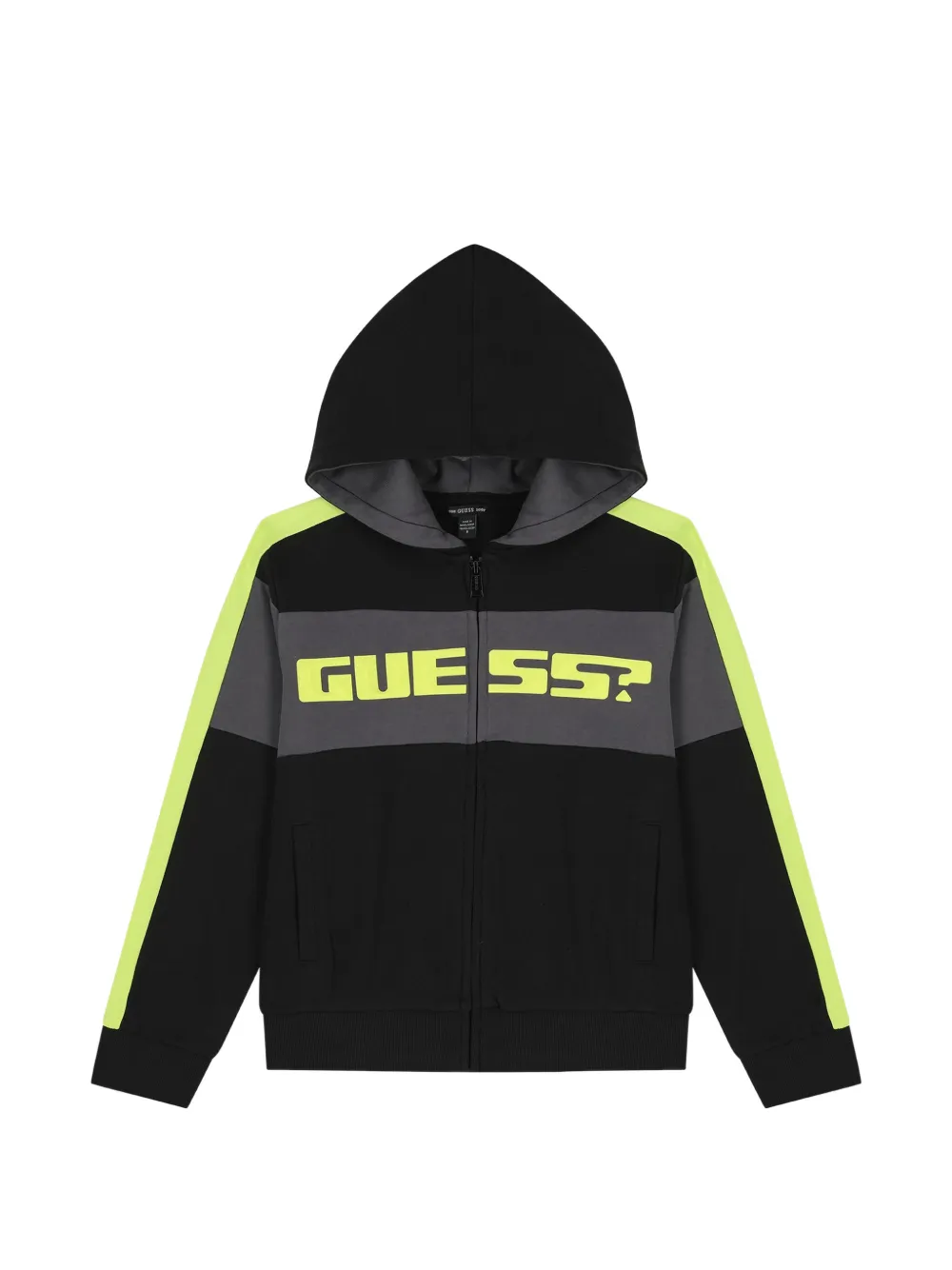 guess kids Felpa a righe con cappuccio - Nero