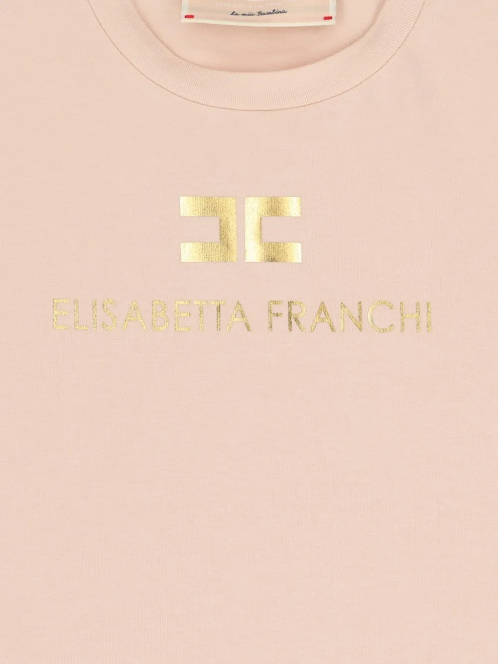 Elisabetta Franchi Kids T-shirt met logo Roze