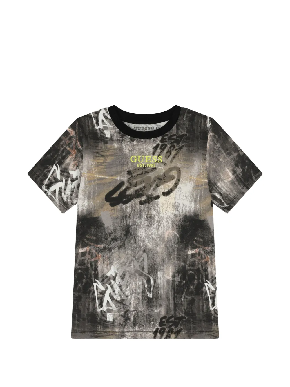 guess kids crew neck printed T-shirt - Grigio