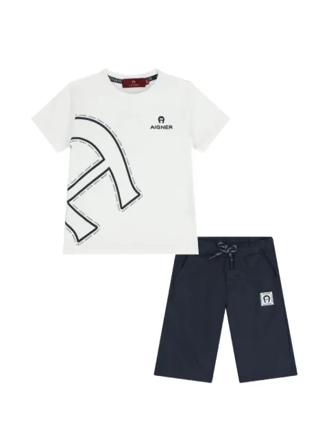 Aigner Kids set de shorts con logo estampado