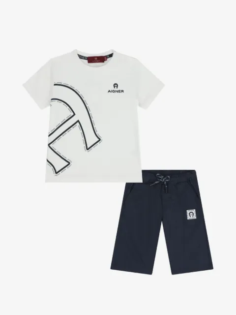 Aigner Kids logo-print short set
