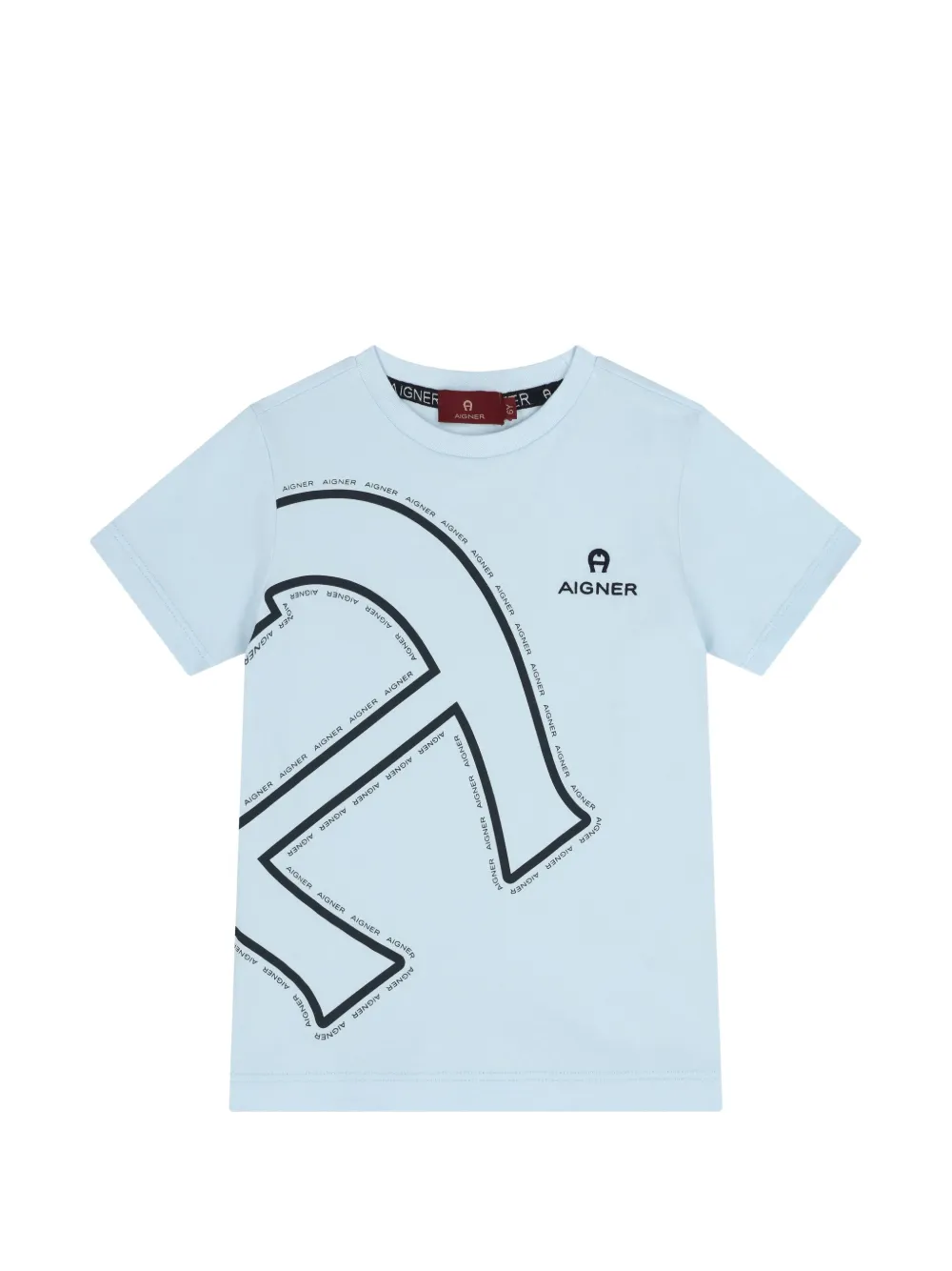 Aigner Kids logo-detail T-shirt - Blu