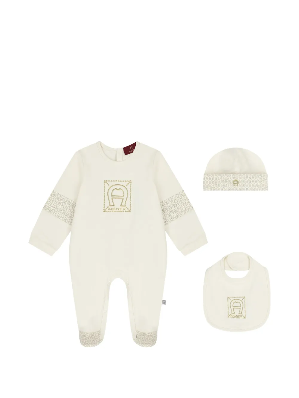 Aigner Kids logo-embroidery babygrow set (set of three) - Toni neutri