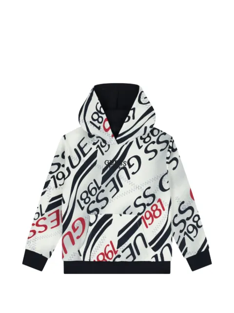guess kids hoodie con detalle estampado