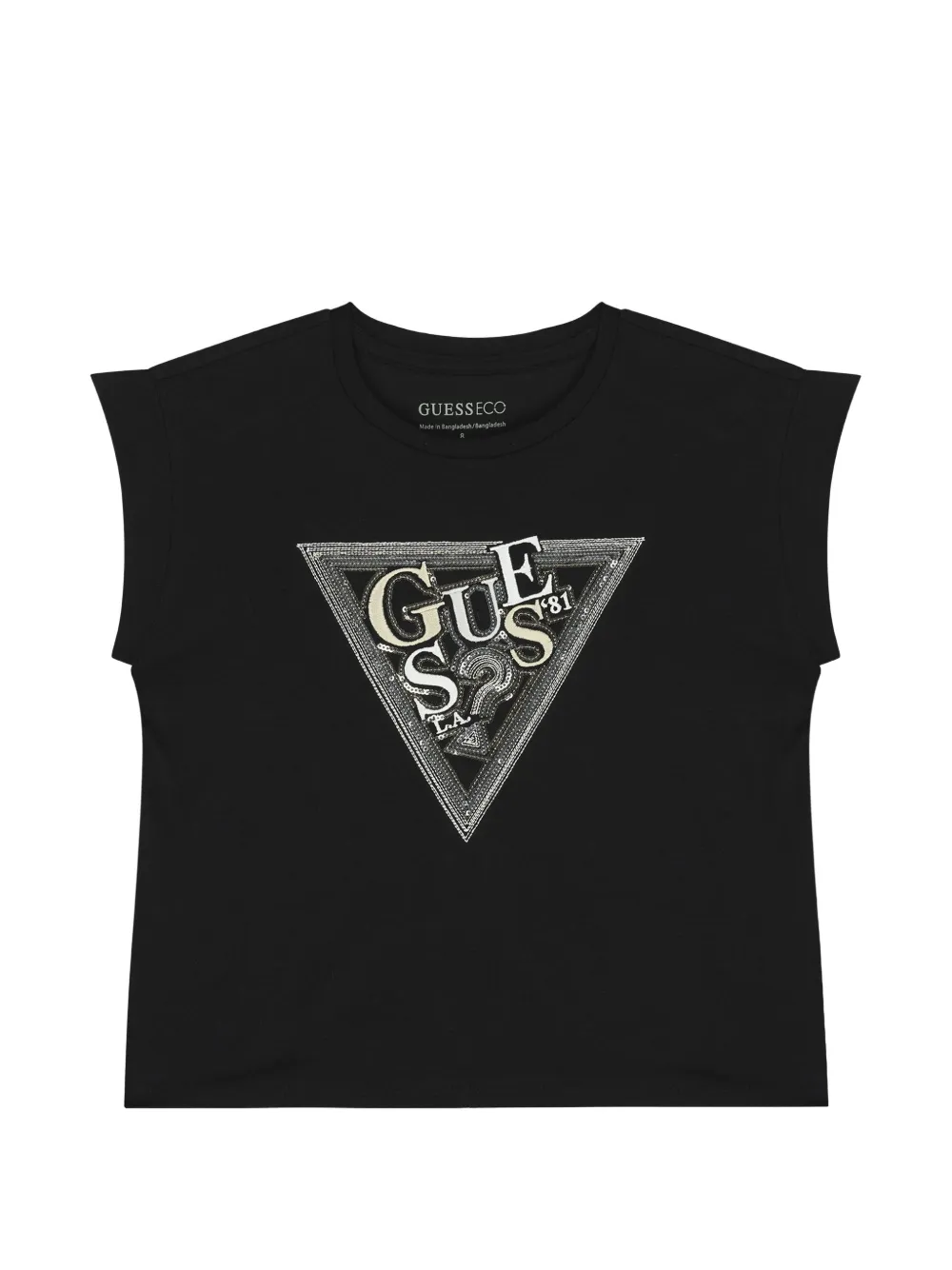 Guess Babies' Triangle-embellished Top In Black