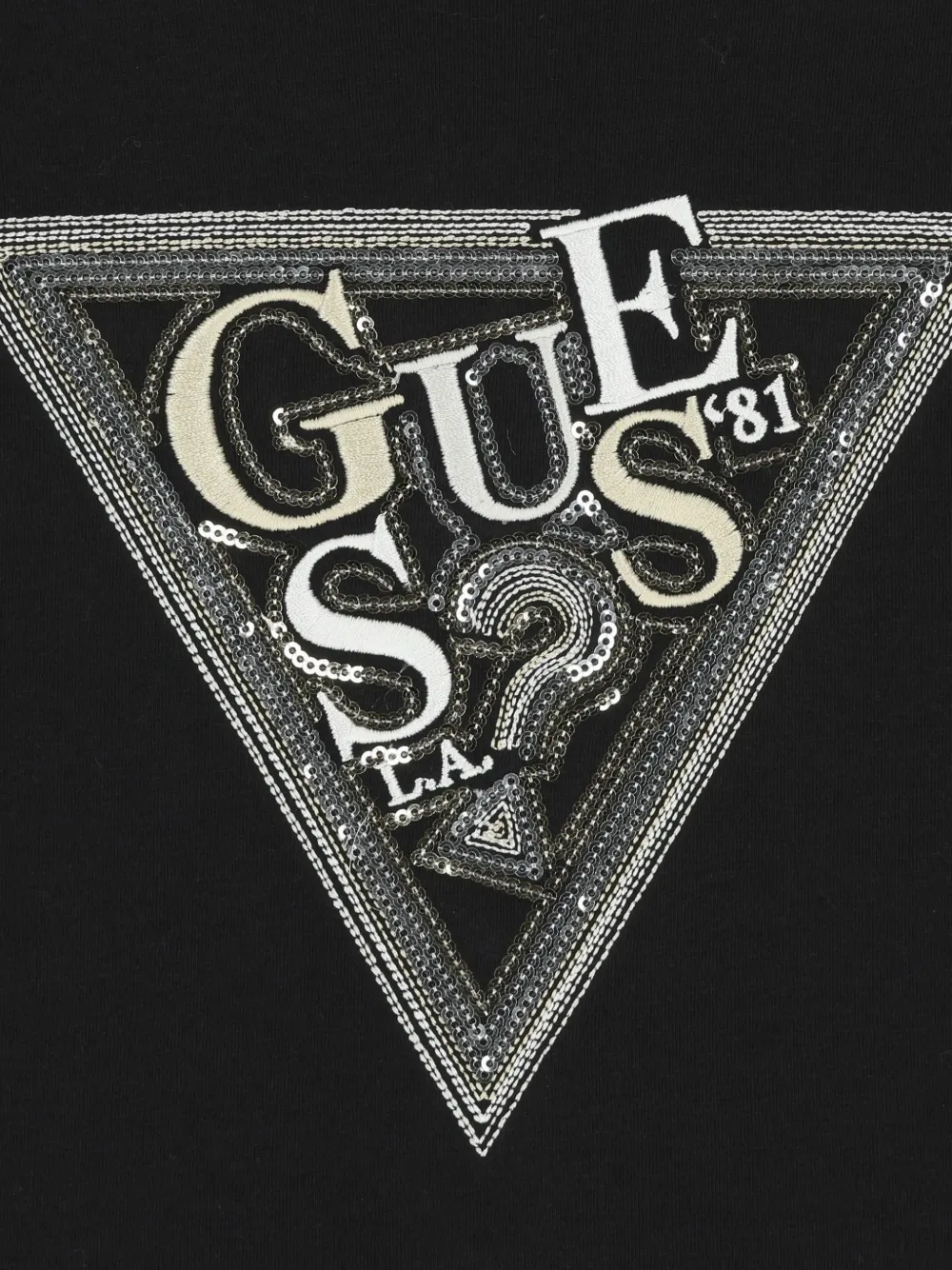 Guess Triangle-embellished Top In Black