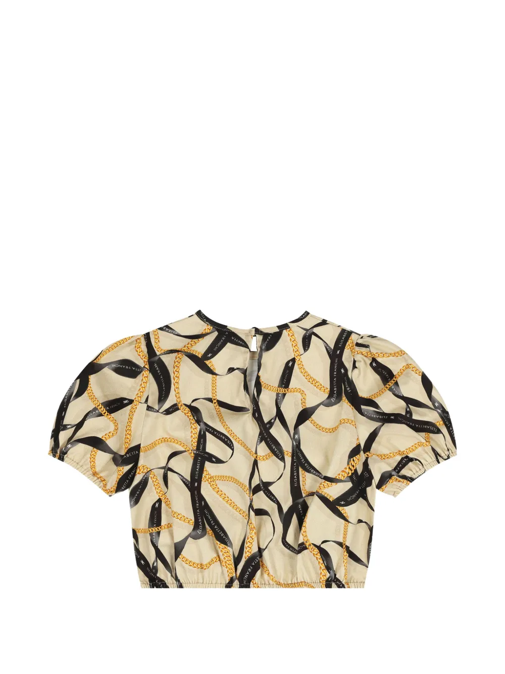 Elisabetta Franchi Kids Top met kettingprint Beige