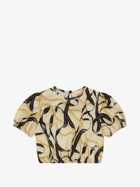 Elisabetta Franchi Kids top con cadenas estampadas