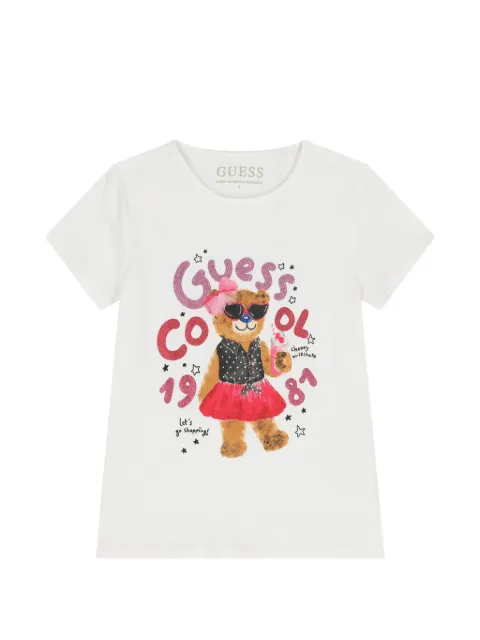 guess kids print-detail t-shirt