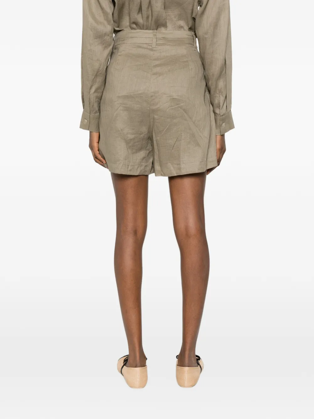 Eleh Geplooide shorts Bruin