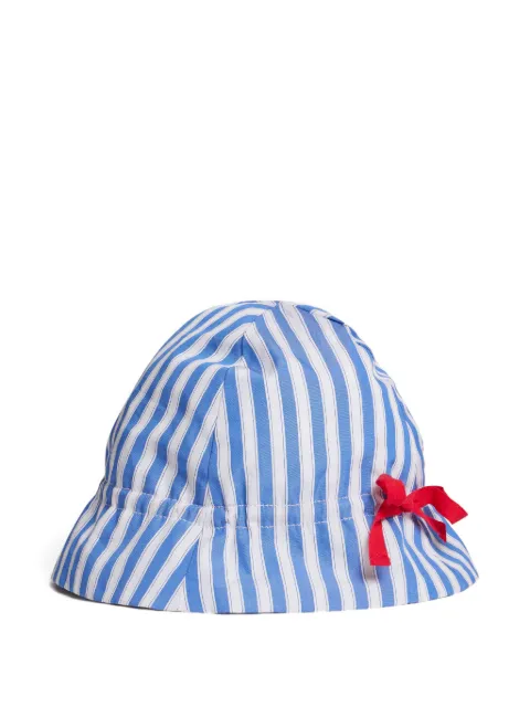 Bonpoint x Maison Kitsuné Grigri striped bow-detail bucket hat