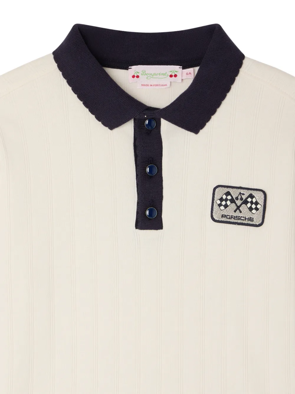 Bonpoint x Porsche Lycoris poloshirt met borduurwerk Beige