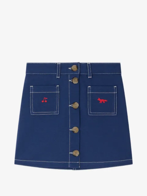 Bonpoint x Maison Kitsuné Laurine embroidered buttoned skirt