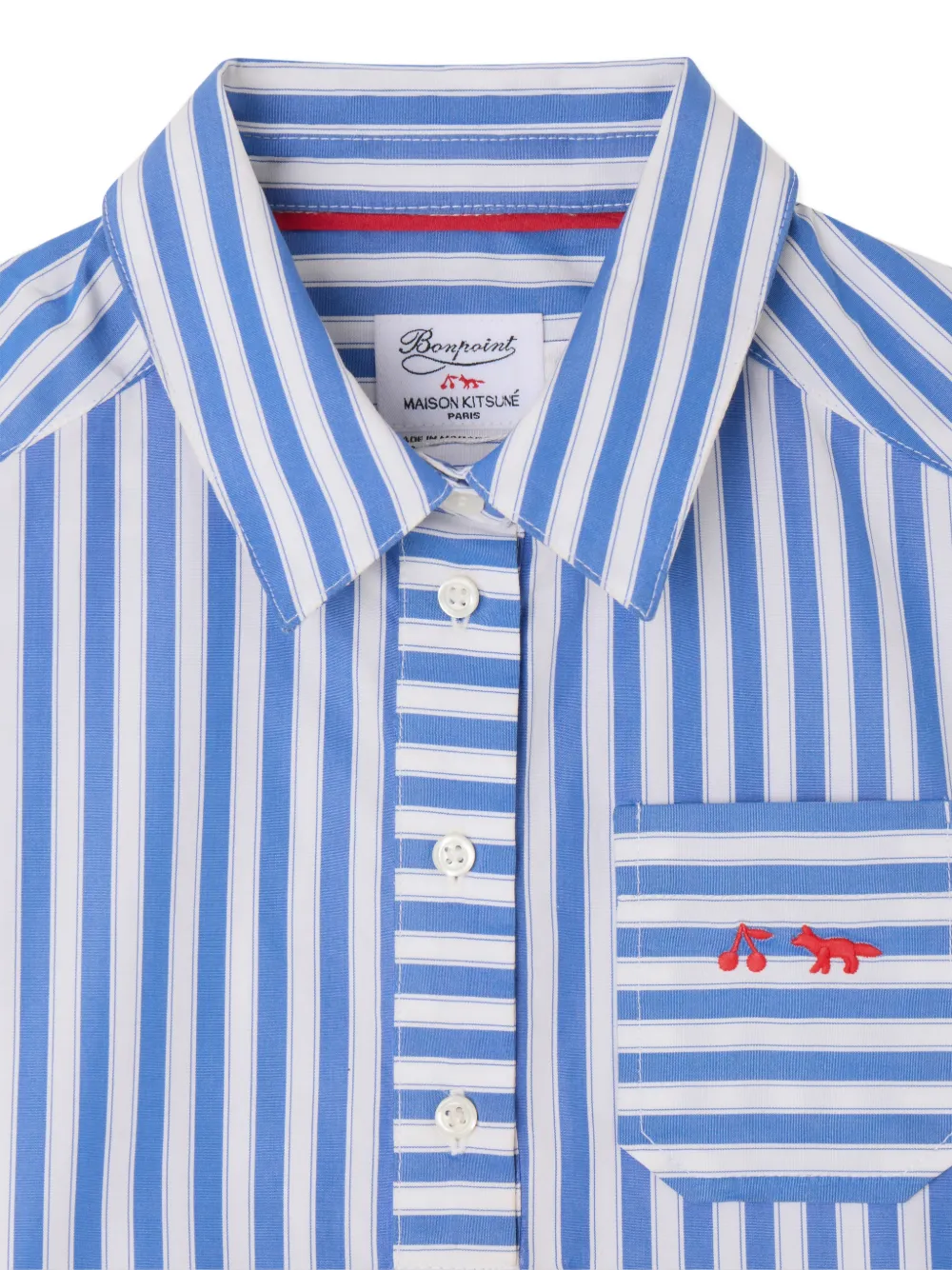 Bonpoint x Maison Kitsuné Lissandra shirtjurk Blauw