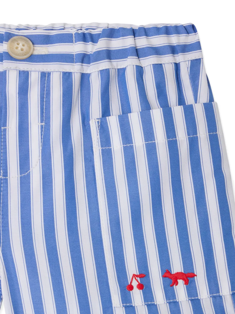 Bonpoint x Maison Kitsuné Nateo gestreepte shorts Blauw