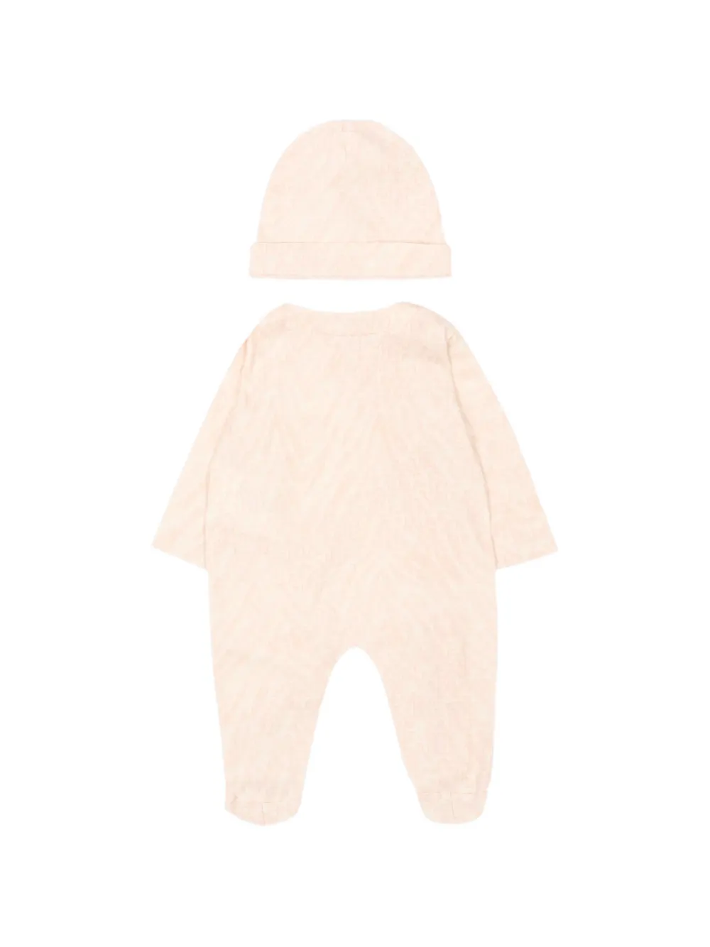Roberto Cavalli Junior Romper muts en slabbetje met monogramprint Roze