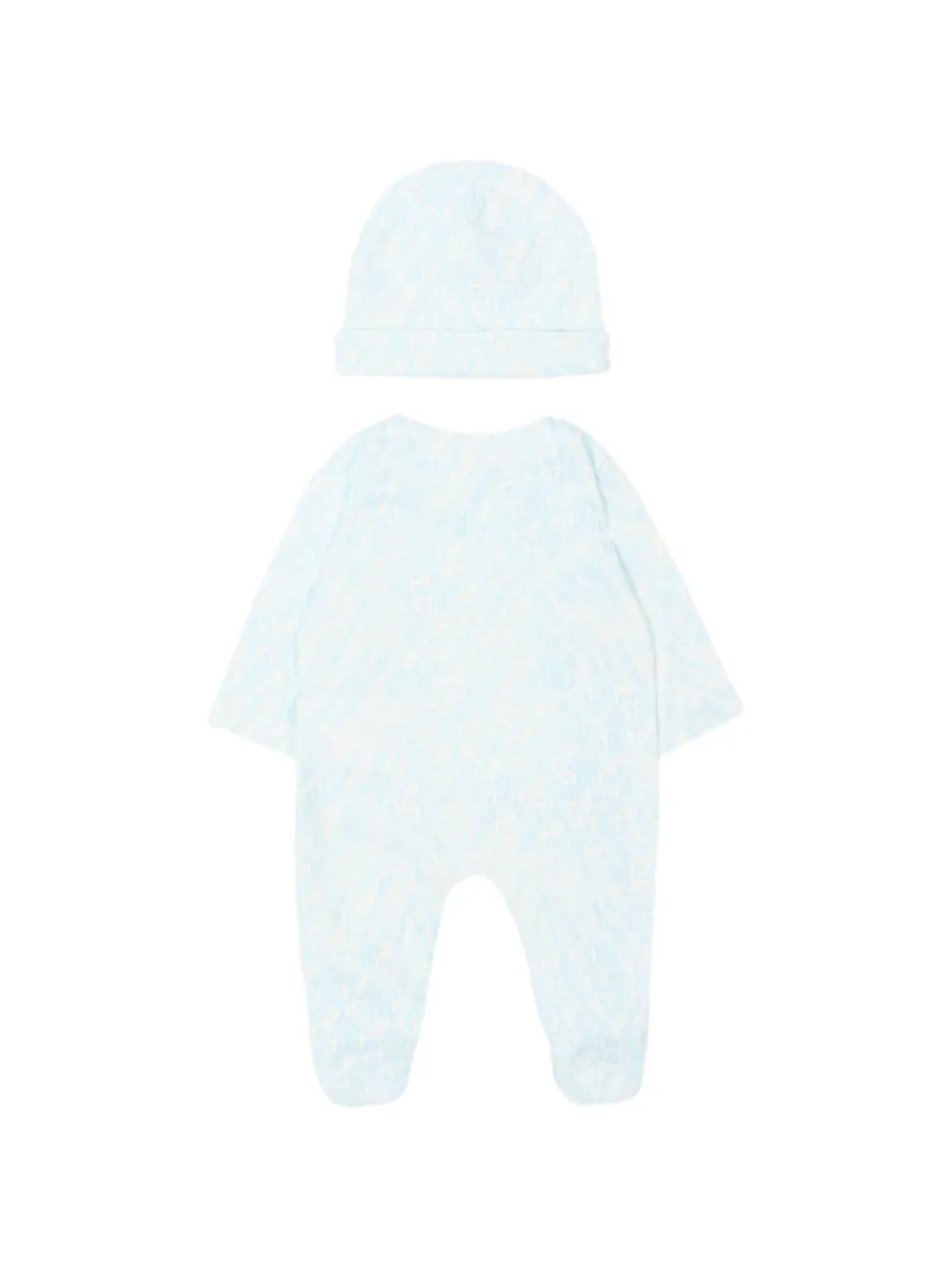 Roberto Cavalli Junior Romper muts en slabbetje met monogramprint Wit