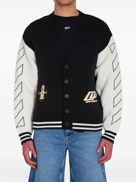 Off-White Gerippter Cardigan im College-Look