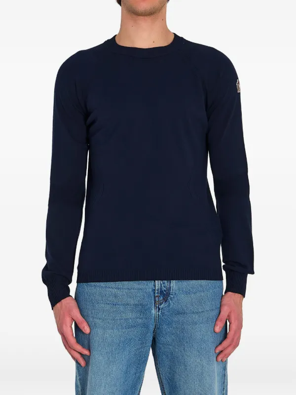 Moncler Grenoble Ribbed Round-neck Knit Sweater in Blue