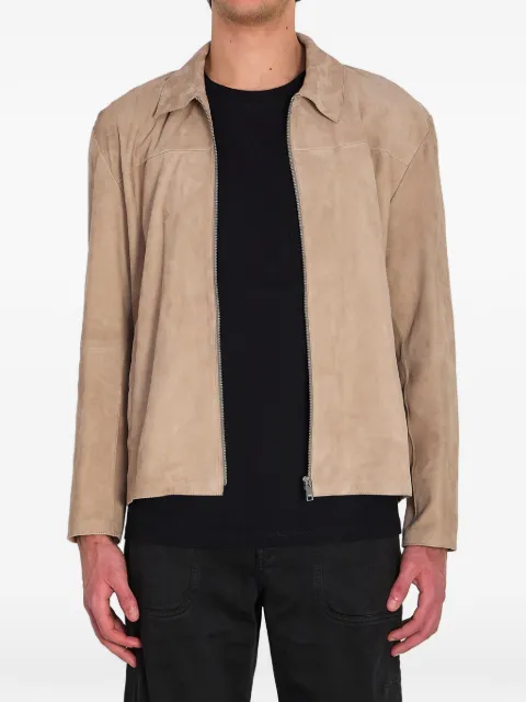 Arma shirt-style zip suede jacket
