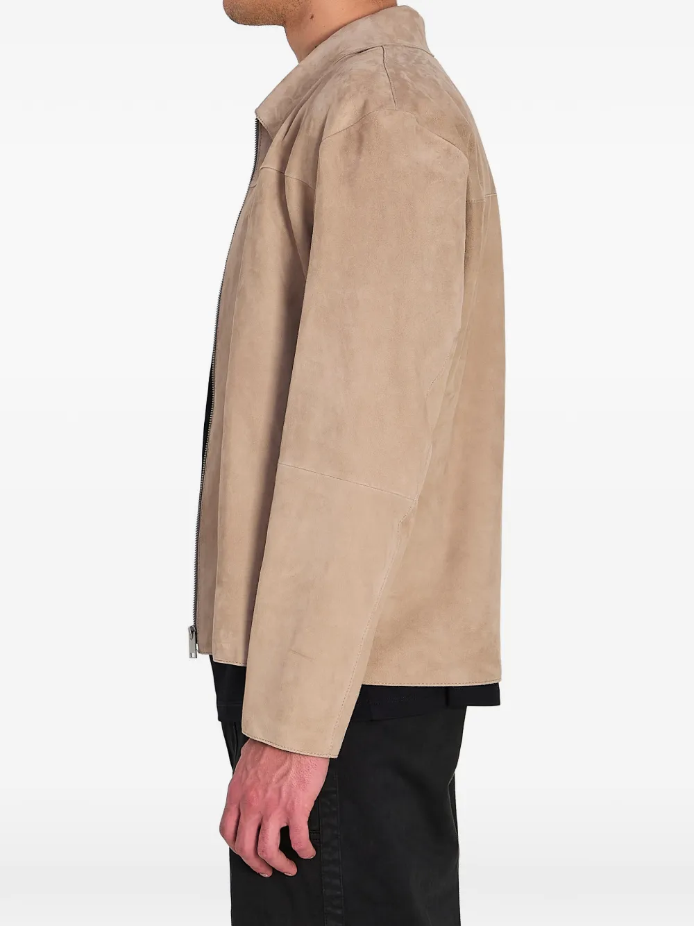  Arma Shirt-style Zip Suede Jacket - Neutrals 