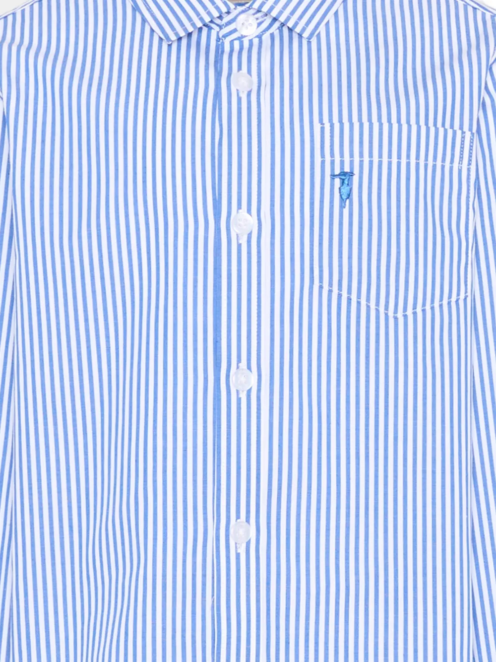  Trussardi Junior Striped Long-sleeve Shirt - Blue 