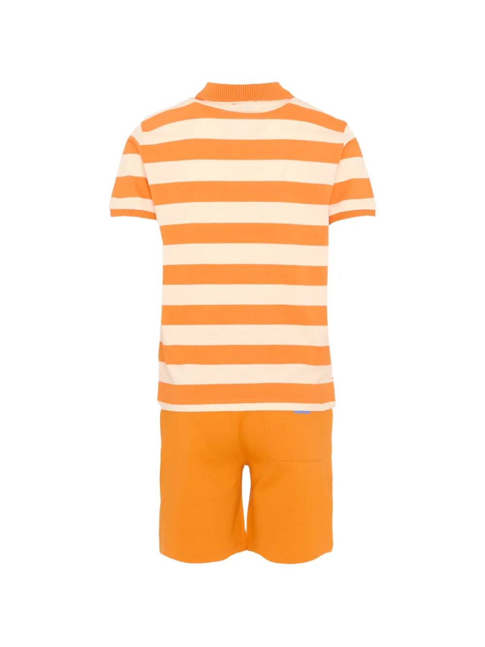 TRUSSARDI JUNIOR Gestreept poloshirt en shorts set Oranje