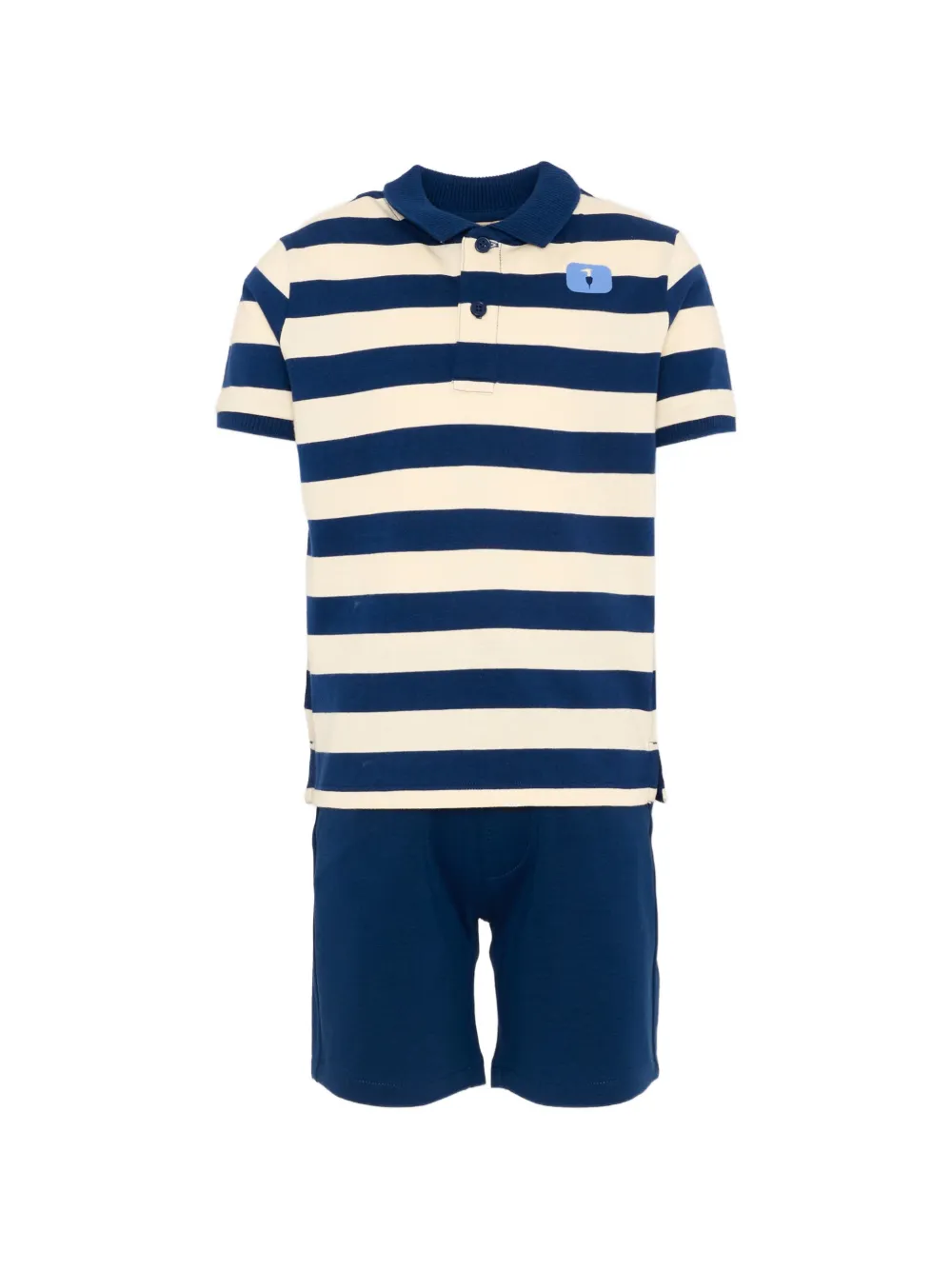 TRUSSARDI JUNIOR striped polo-shirt and shorts set - Blu