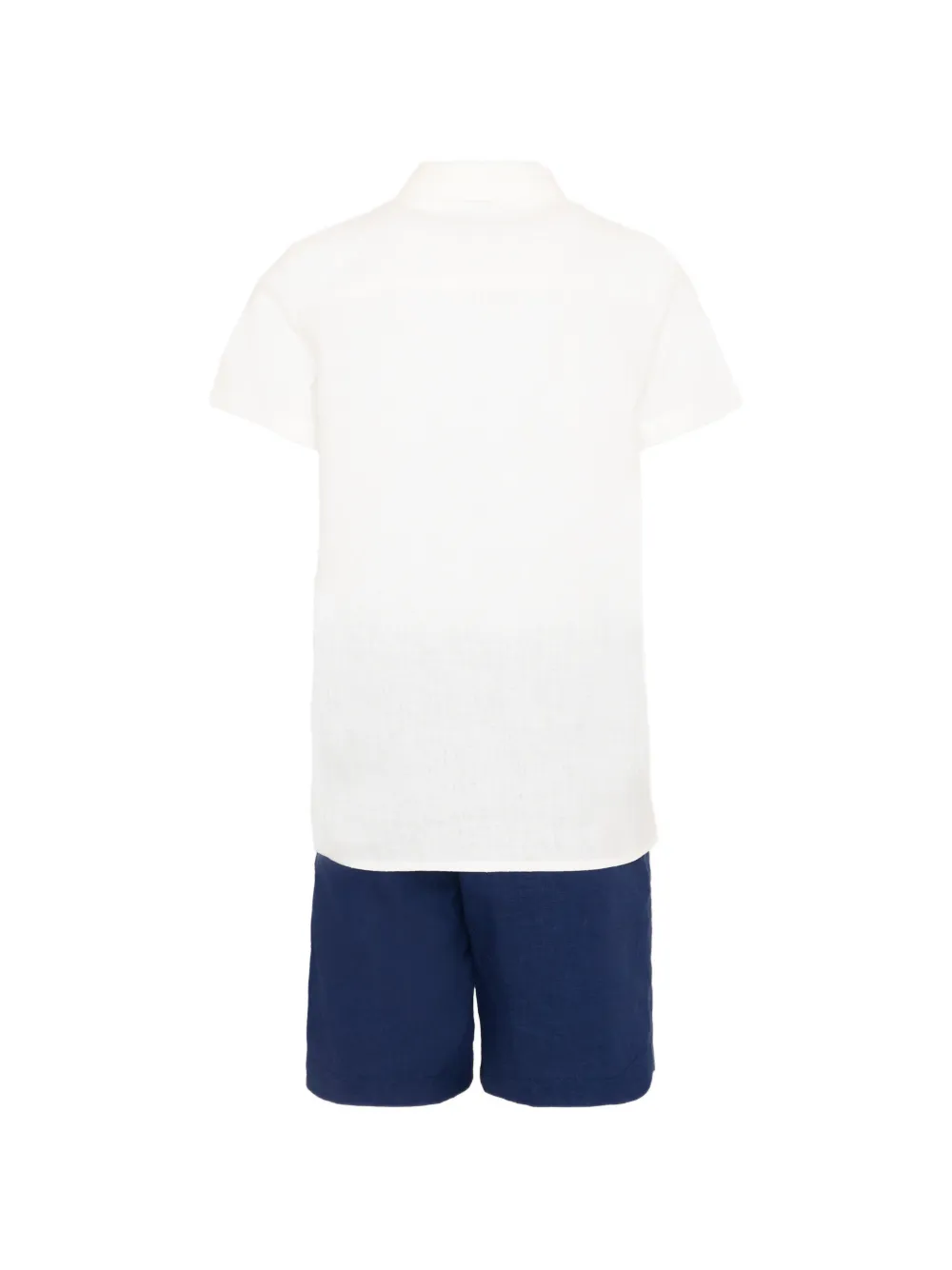 TRUSSARDI JUNIOR Shirt en shorts set met geborduurd logo Wit
