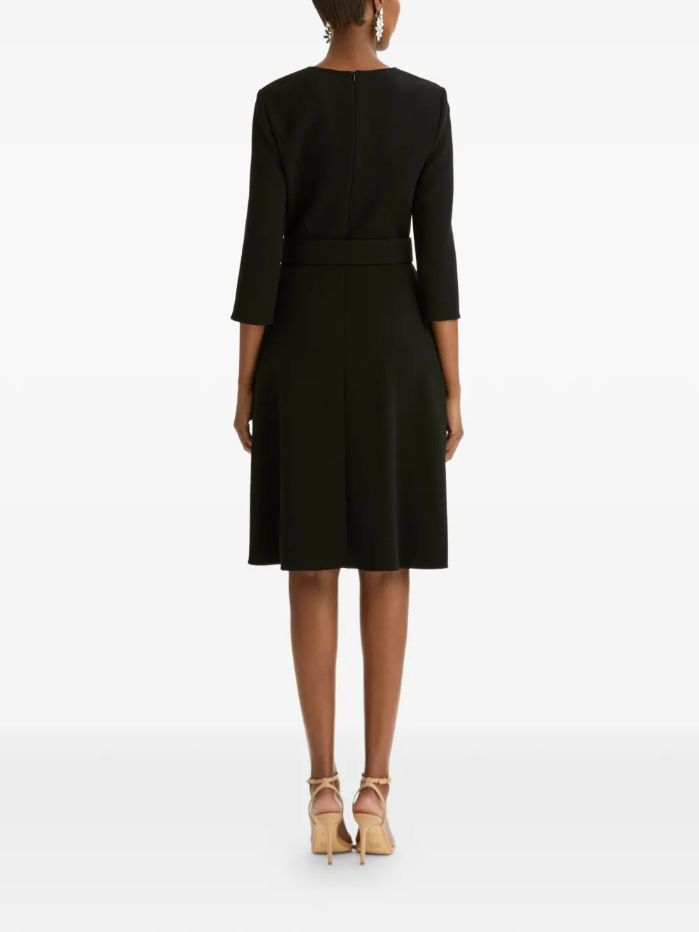 Oscar de la Renta Jurk met split in de mouwen van wolblend Zwart
