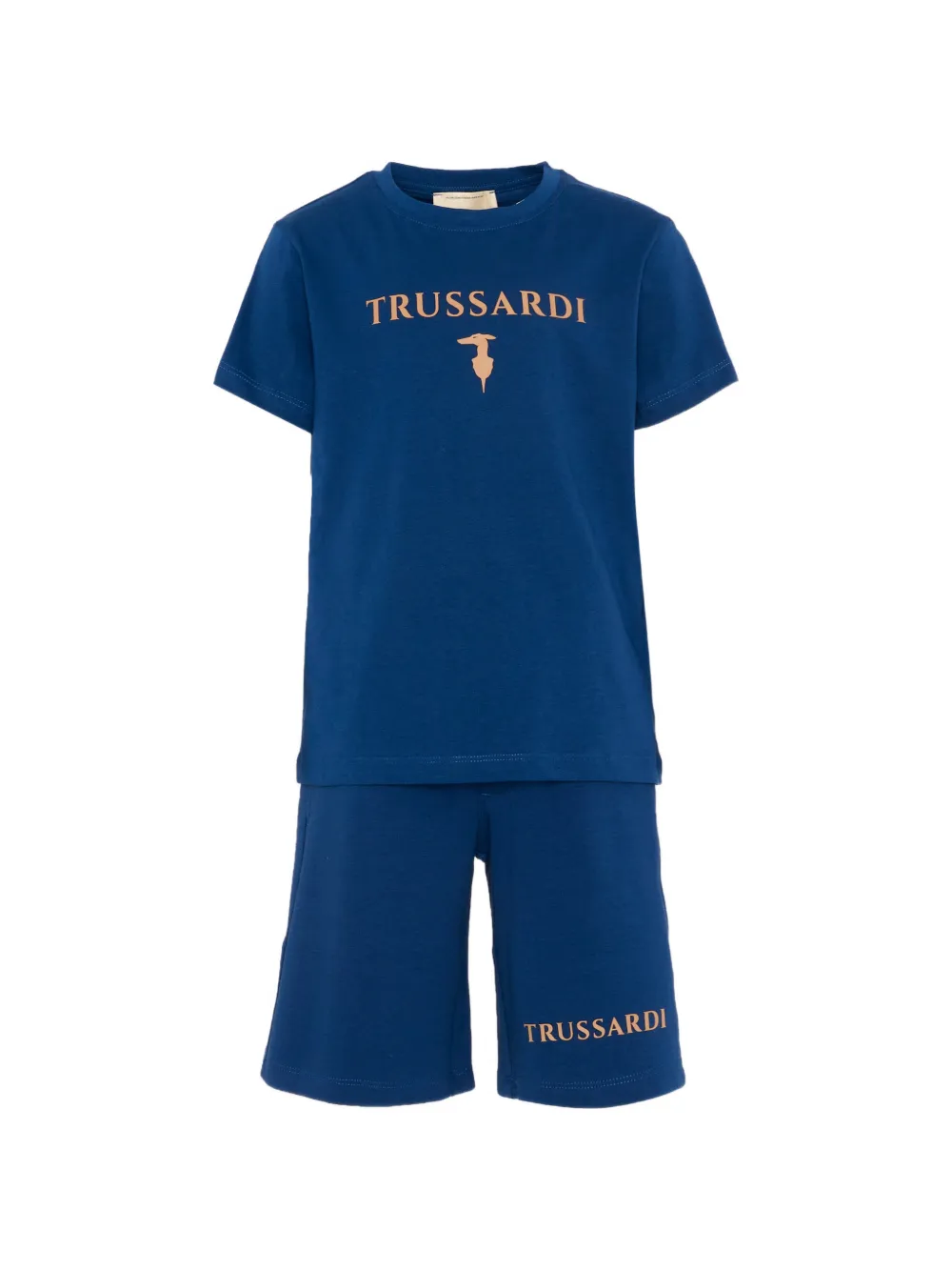 TRUSSARDI JUNIOR logo-print T-shirt and shorts set - Blu