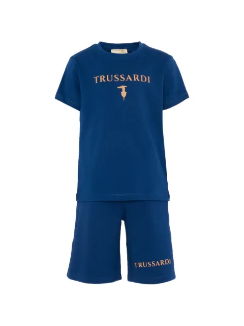 TRUSSARDI JUNIOR logo-print T-shirt and shorts set