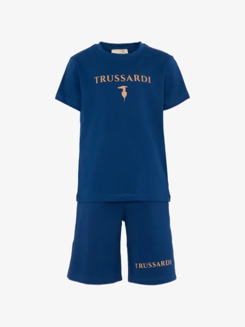 TRUSSARDI JUNIOR logo-print T-shirt and shorts set