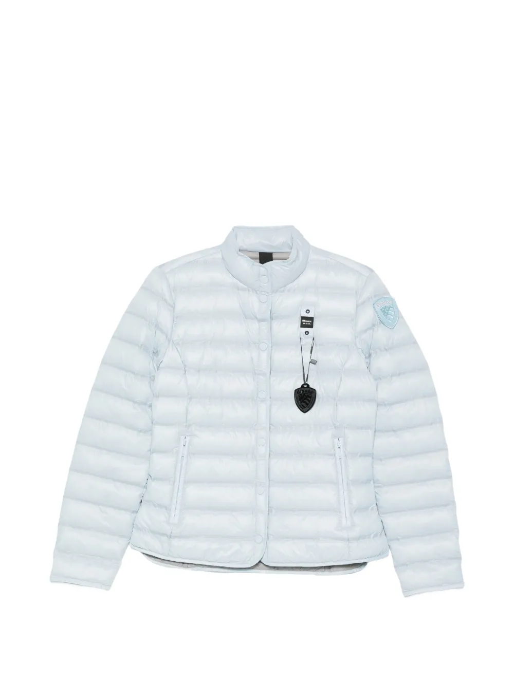 Blauer logo-patch quilted jacket - Blu