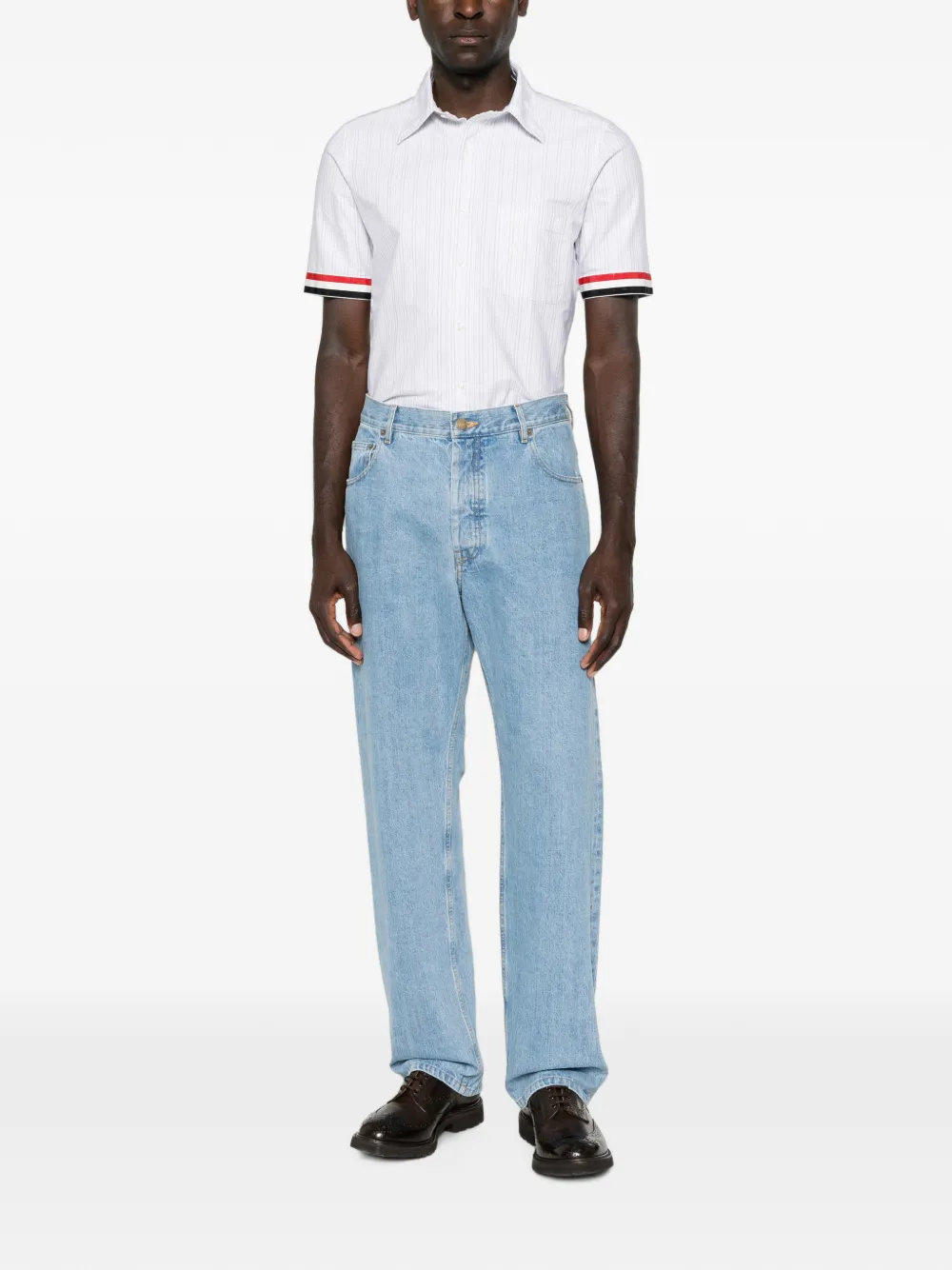 Thom Browne Gestreepte overhemd Wit