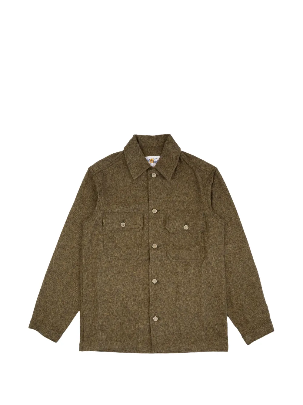 Naked and Famous Work herringbone shirt - Verde