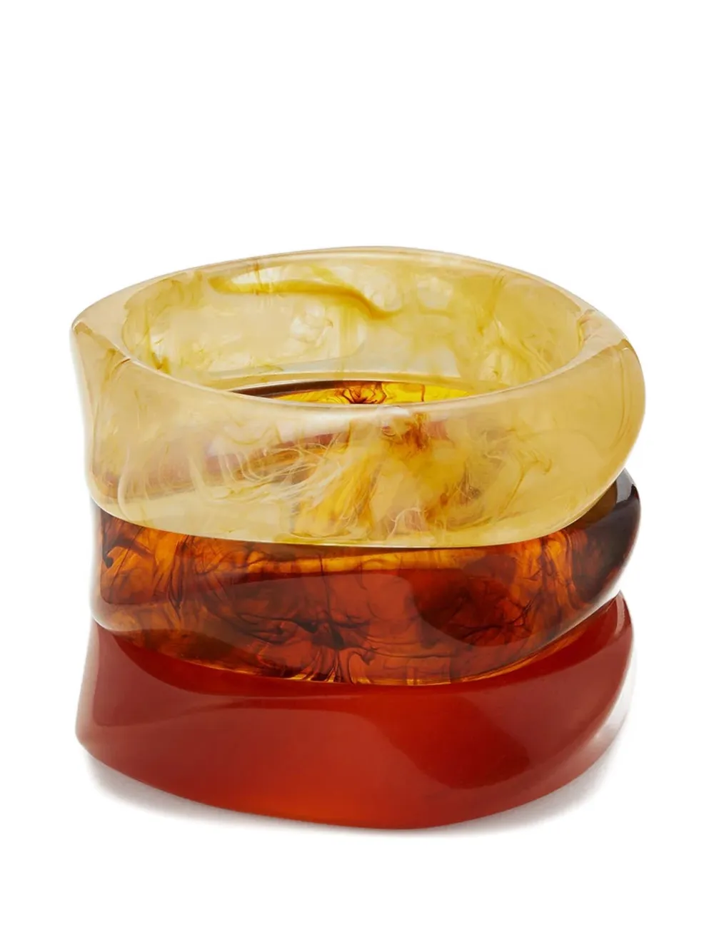 Luv Aj Formentera marbled bangle set - Marrone