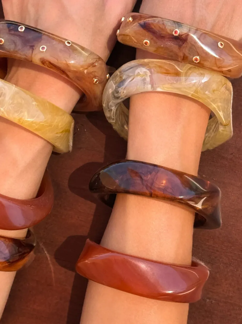  Luv Aj Formentera Marbled Bangle Set - Brown 