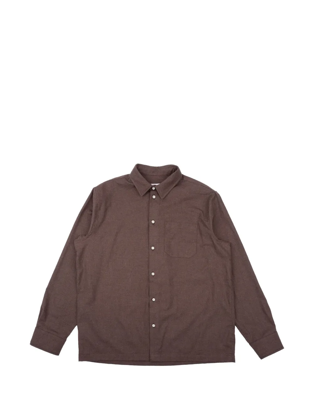 Naked and Famous True twill chest-pocket shirt - Braun