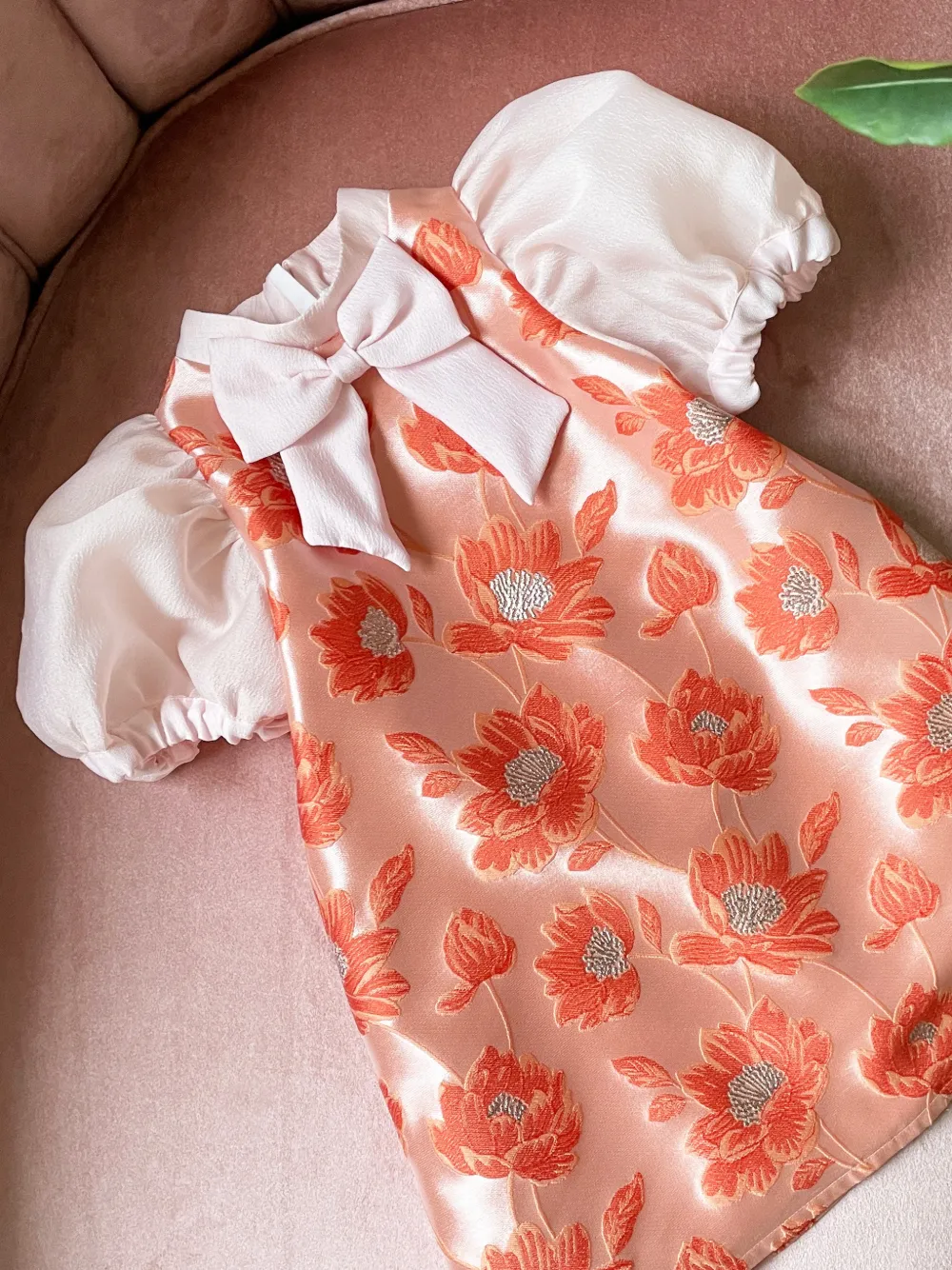 Hucklebones London Shiftjurk met pofmouwen en strikdetail Roze