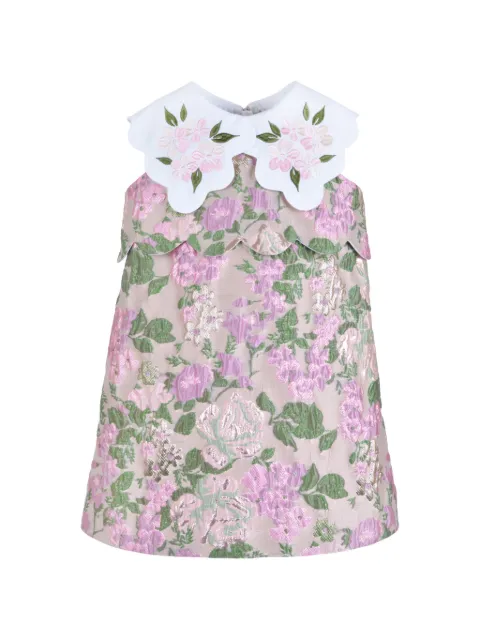 Hucklebones London floral-jacquard dress