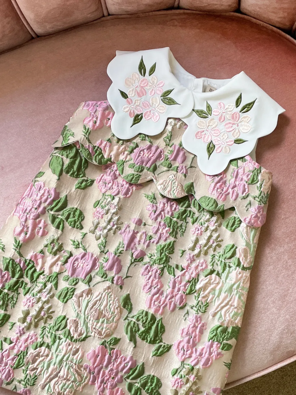 Floral-Jacquard Dress