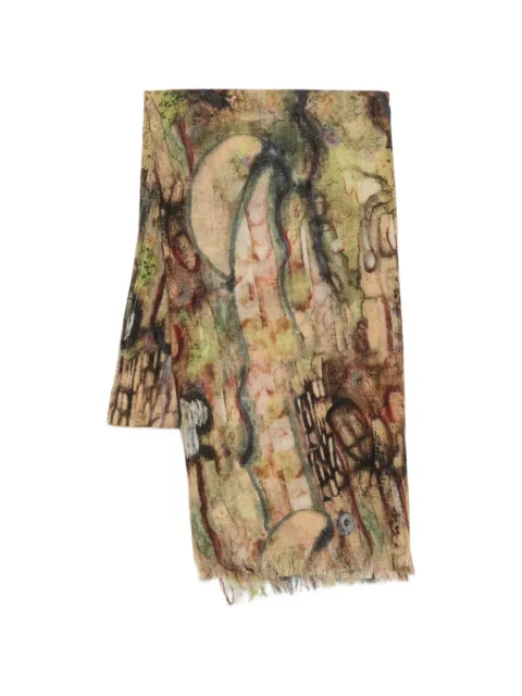 YAVI printed fringed scarf