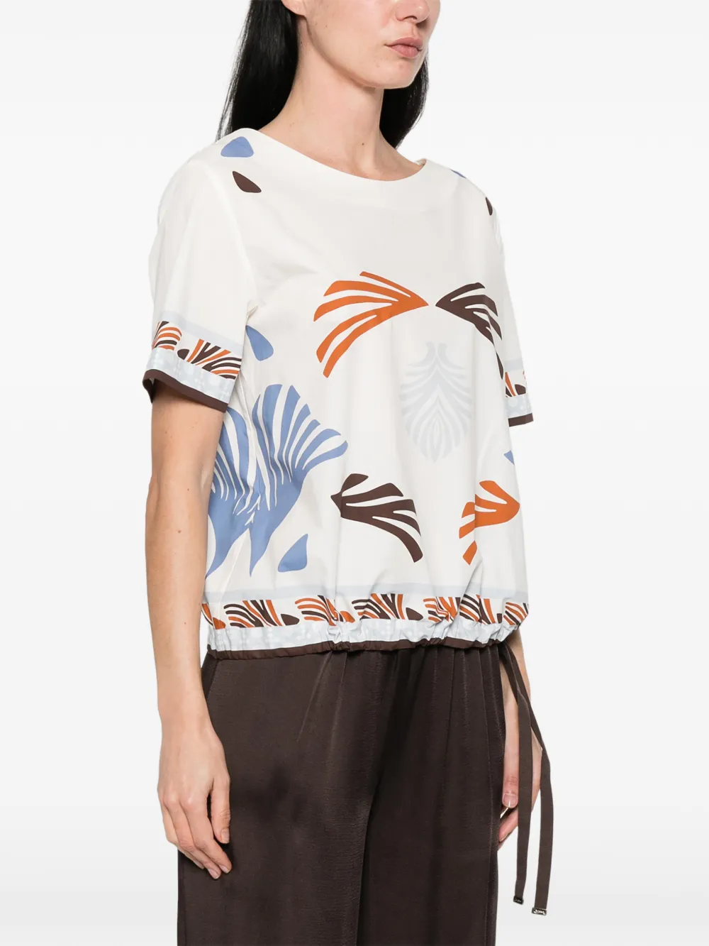  Herno Patterned Cotton Blouse - White 