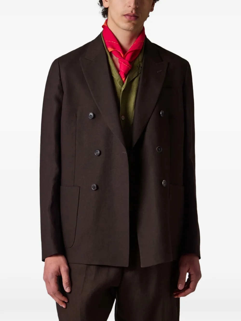 Paul Smith Blazer met dubbele rij knopen Bruin